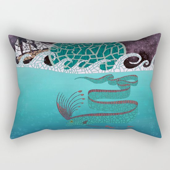 Ore Fish Mosaic Rectangular Pillow