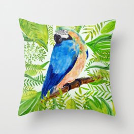 Aloha Tropical Bird Love Throw Pillow