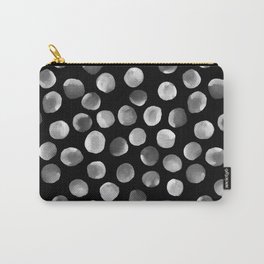 White Watercolor Dots Carry-All Pouch | Paint, Colorful, Dots, Abstract, Originalart, Blackandwhite, Spots, Painteddots, Watercolor, Ink 