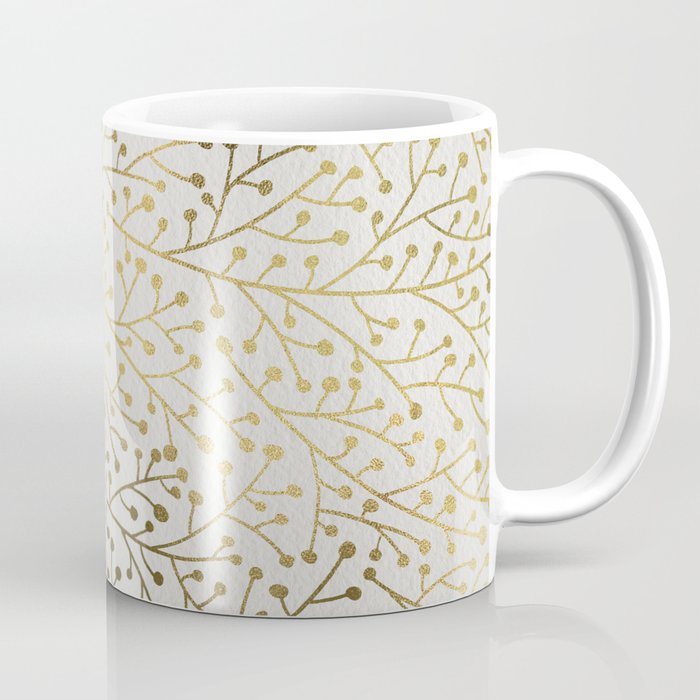 Gold Berry Branches Coffee Mug