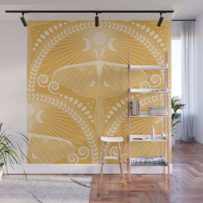 Golden Luna Moth Wall Mural