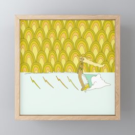 retro rainbow daydreams lady slide // retro surf art by surfy birdy Framed Mini Art Print