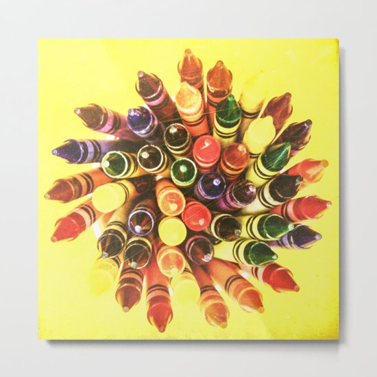 Crayon Love: Crayon Bouquet Metal Print