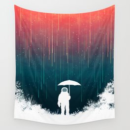 Meteoric rainfall Wandbehang | Outdoor, Sky, Digital, Meteorrain, Umbrella, Colorful, Outerspace, Stars, Meteor, Rain 