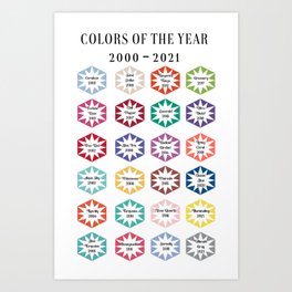 ALL THE COLORS OF THE YEAR 2000-2021 NORTH AMERICAN SPELLING Art Print