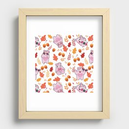 Sakura Fall Pattern Recessed Framed Print