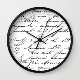 Antique French Script Wall Clock