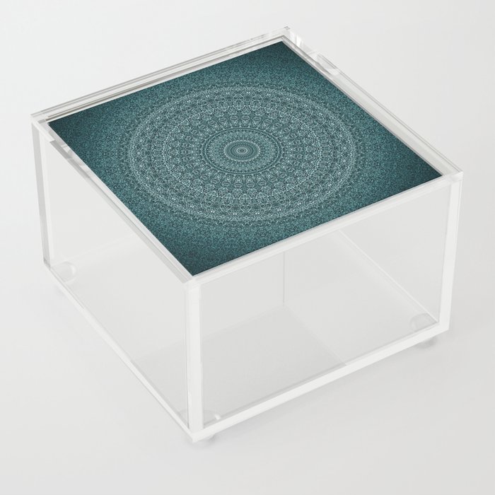 Bohemian Mandala Image Blue Acrylic Box
