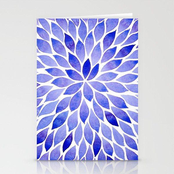 Purple Abstract Leaves in Watercolor Stationery Cards