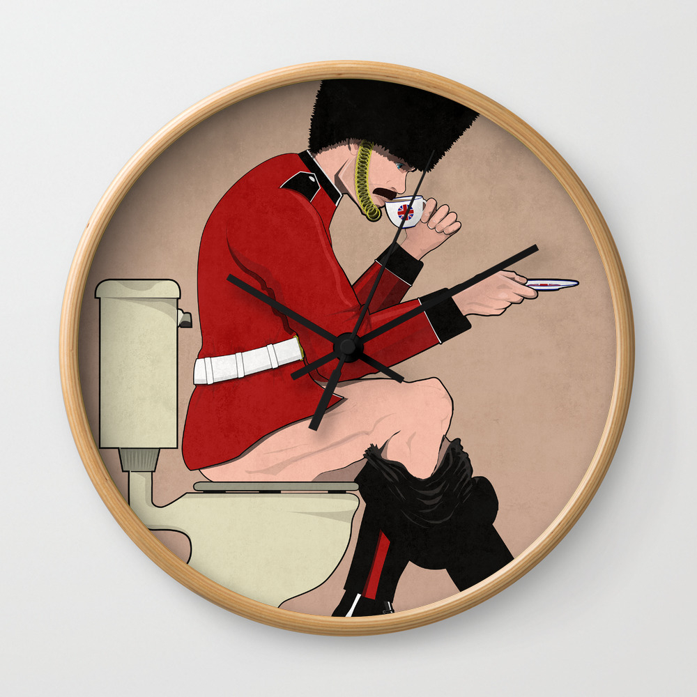 Téléchargement gratuit Images British Army Soldier On The Toilet Humour Bathroom Wall Clock By dernière par