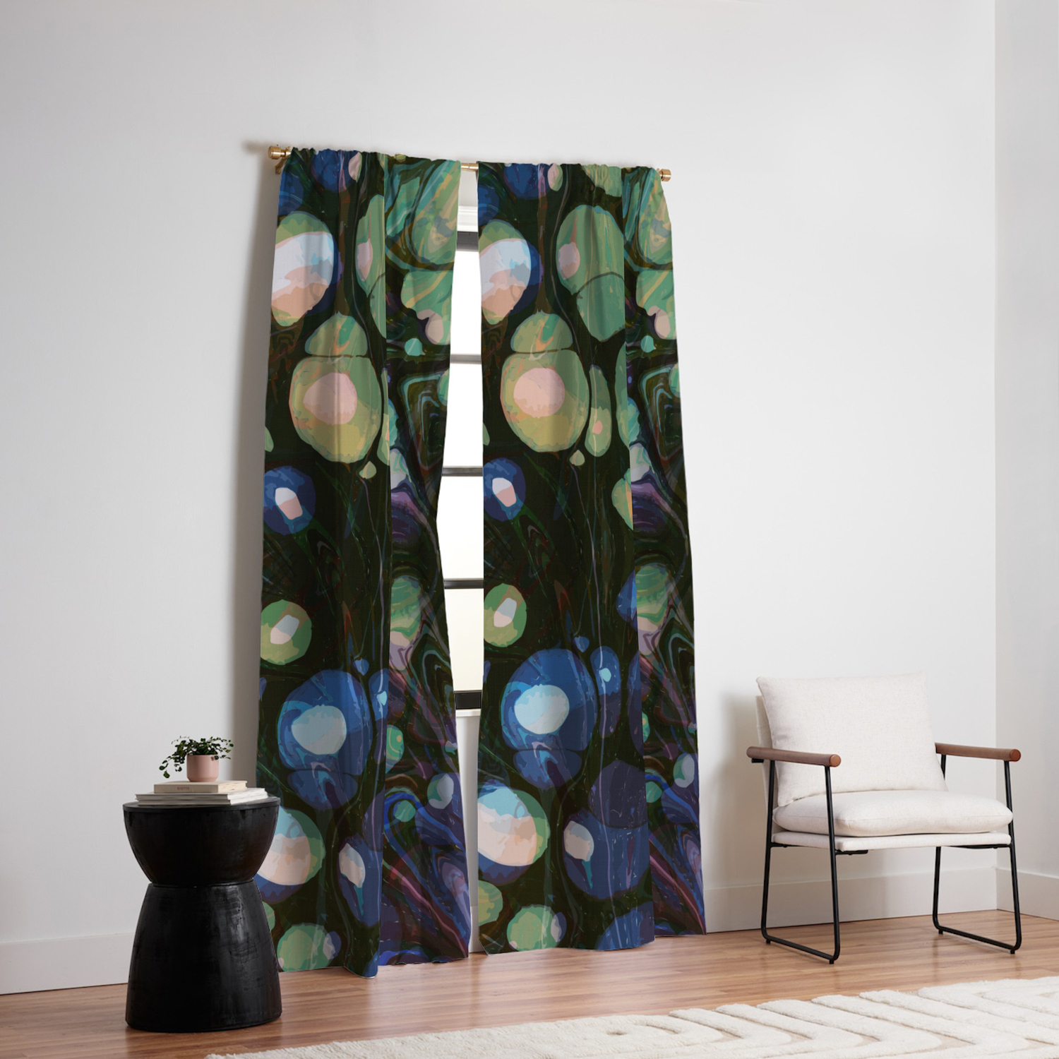 Abstract Painting Marbling Art 01 Fluid Painting Blue Green