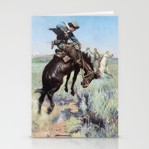 “Busting a Bronco” by W Herbert Dunton Stationery Cards