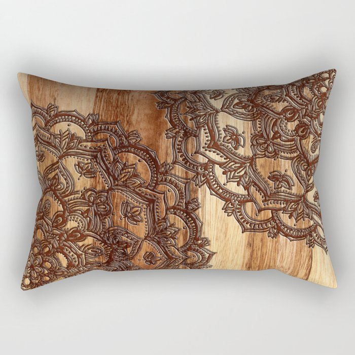 Burnt Wood Chocolate Doodle in warm neutral brown / tan tones Rectangular Pillow