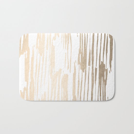 White Gold Sands Thin Bamboo Stripes Bath Mat