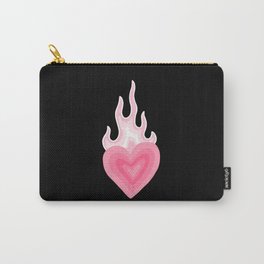 Flames of Love pink heart gradient Carry-All Pouch