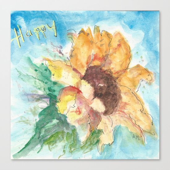 Happy Sunflower Canvas Print