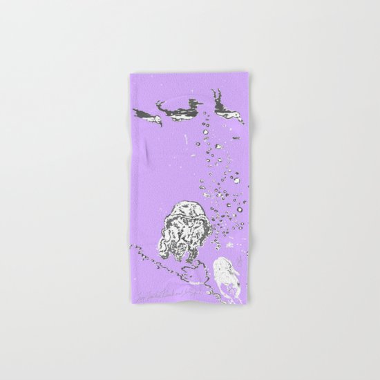 Two Tailed Duck and Jellyfish Purple Grape Hand & Bath Towel