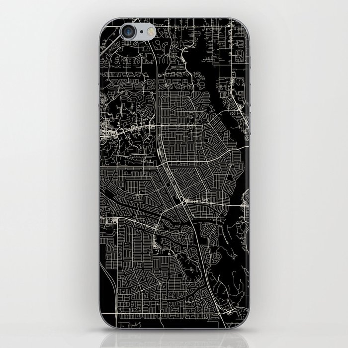 USA, Port St. Lucie - Black and White City Map iPhone Skin