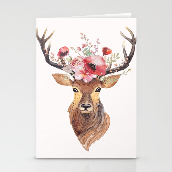 Bohemian Deer Stationery Cards