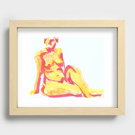 Female Nude In Fire Colors Recessed Framed Print