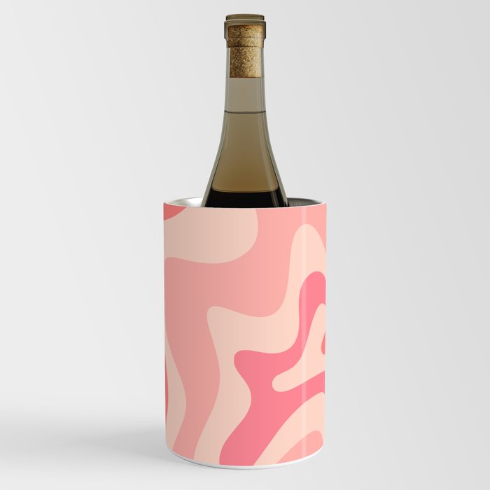 Retro Liquid Swirl Abstract in Soft Pink Wine Chiller