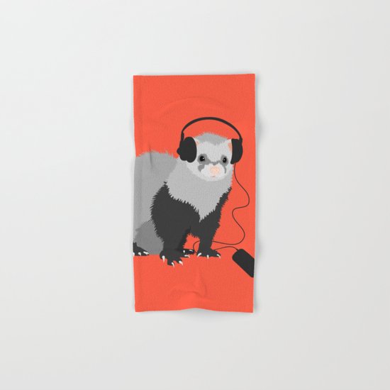 Music Loving Ferret Hand & Bath Towel