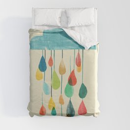 cloudy with a chance of rainbow Duvet Cover