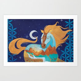 The sacred horse Art Print