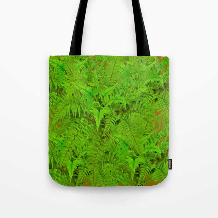 ABSTRACTED  GREEN  TROPICAL FERNS GARDEN ART Tote Bag
