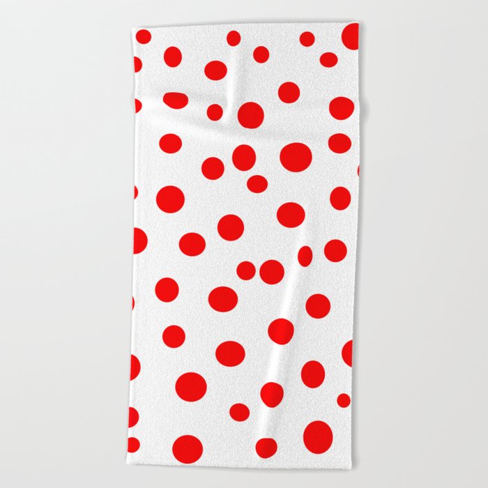 Kusama Inspired Red Dot Minimal Design Beach Towel