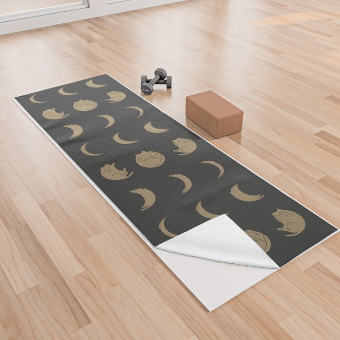 Cat Landscape 136: Cat Moon Yoga Towel