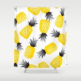 Seamless pattern watercolor pineapples Shower Curtain
