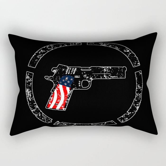 American 1911 Pistol Design (black) Rectangular Pillow