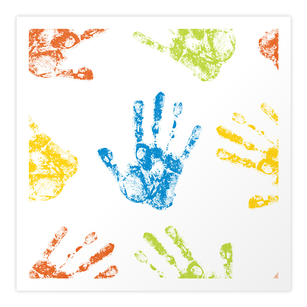 Colorful Handprints Art Print by redwyverndesigns