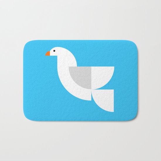 Geometric Dove Bath Mat