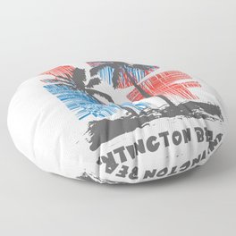 Huntington Beach surf paradise Floor Pillow