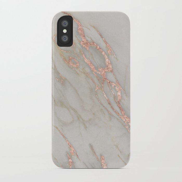 Marble Rose Gold Marble Metallic Blush Pink Iphone Case