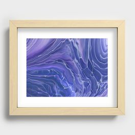 Lavender Blue Marble Abstraction Recessed Framed Print