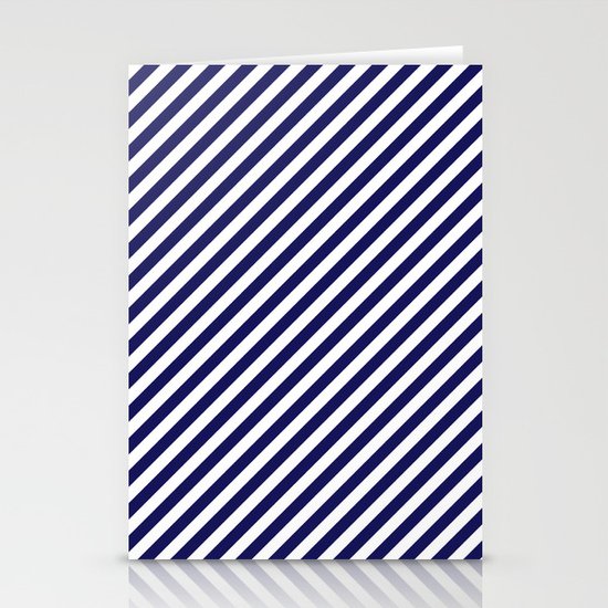 Classic Stripes in Navy + White Stationery Cards
