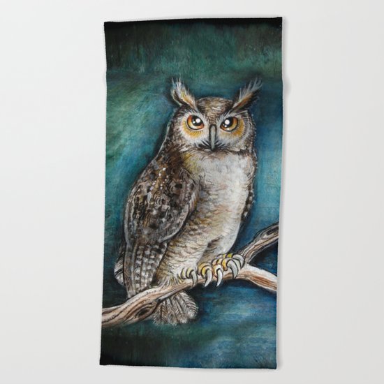 Moon Owl Beach Towel