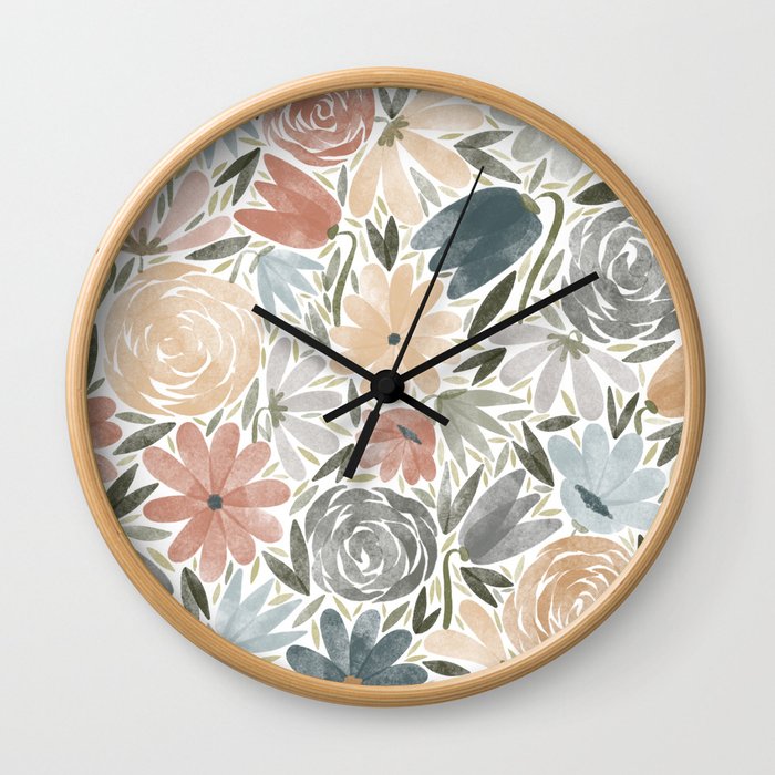 Florals & Foliage Wall Clock