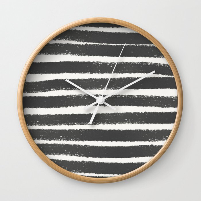 Black and white brush art Wall Clock