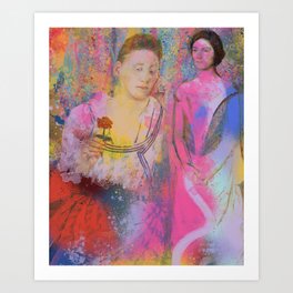 Two Portraits Classic Modern Impressionist Pop Remix Art Art Print