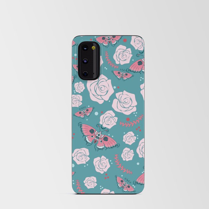 Rose Moth Cluster Blue Android Card Case