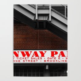 Fenway Park Sign On Lansdowne Street - Selective Color Poster