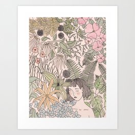 Alone in the Flowers Art Print