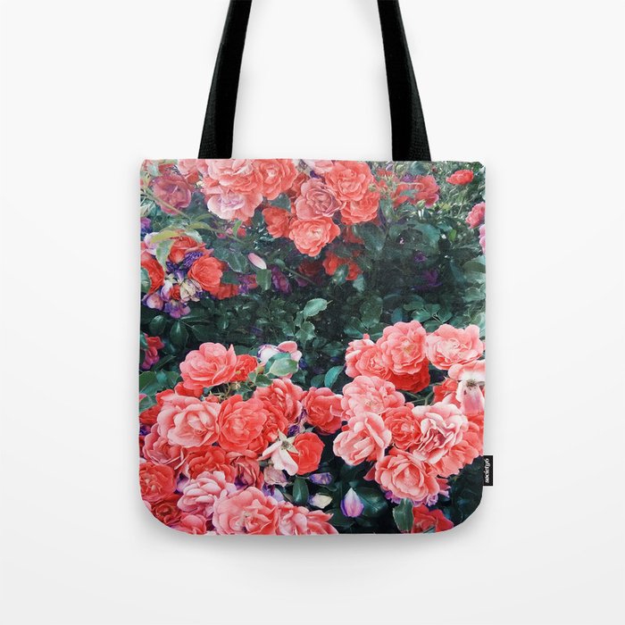 Psychedelic summer florals Tote Bag