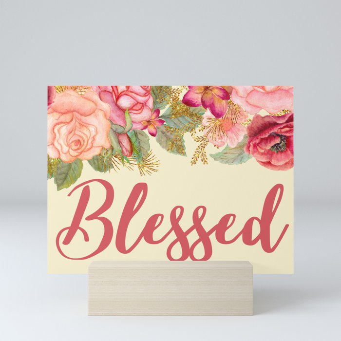 Blessed | Floral Mini Art Print