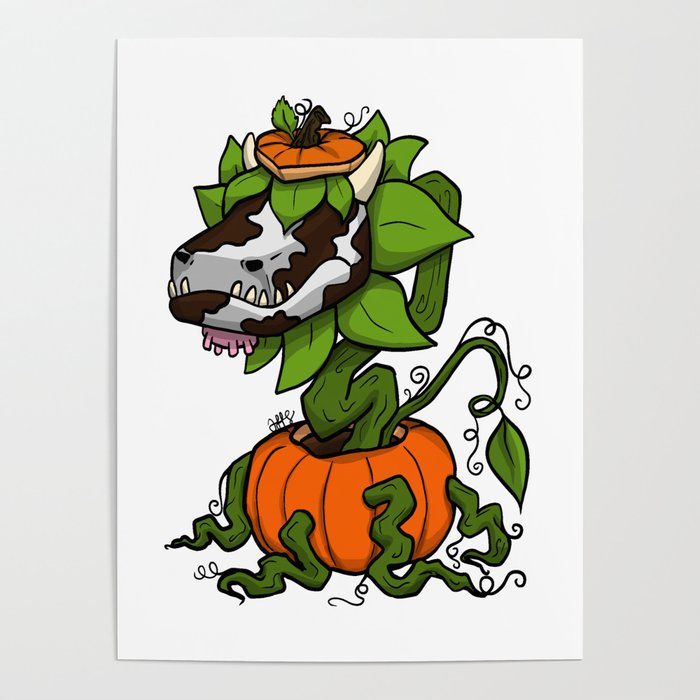 Pumpkin Cow Plant Poster