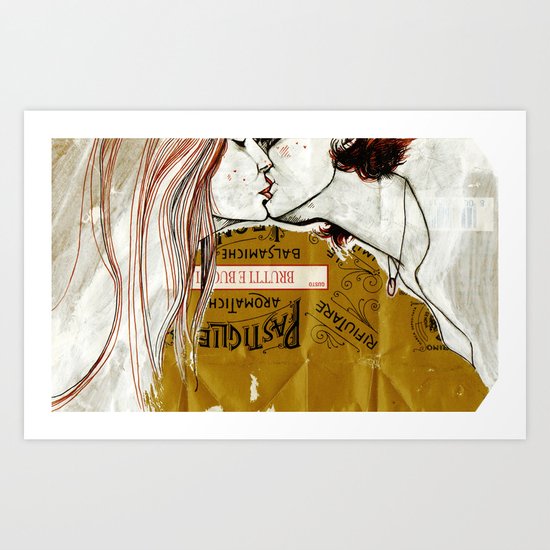 kiss kiss Art Print